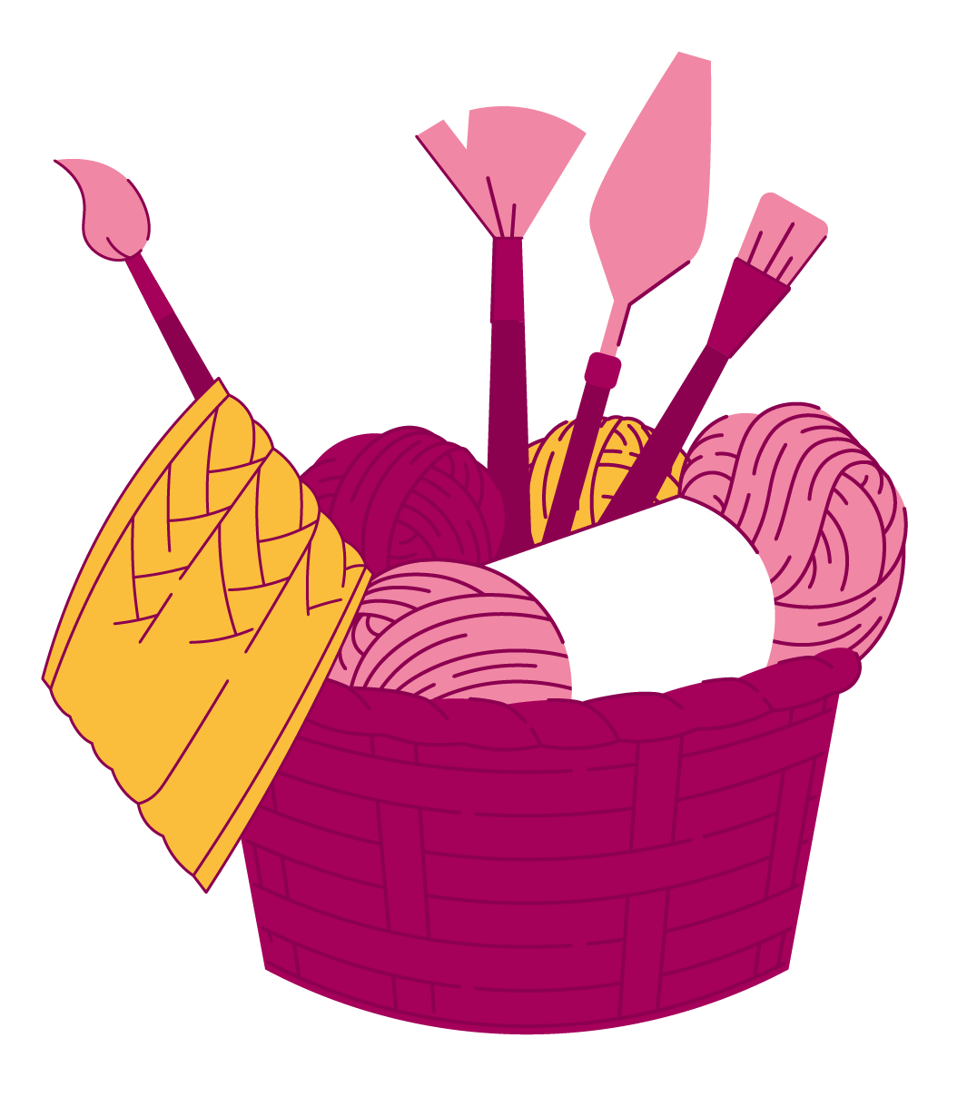 Illustration eines Strickkorbs zum Hansekulturfestival